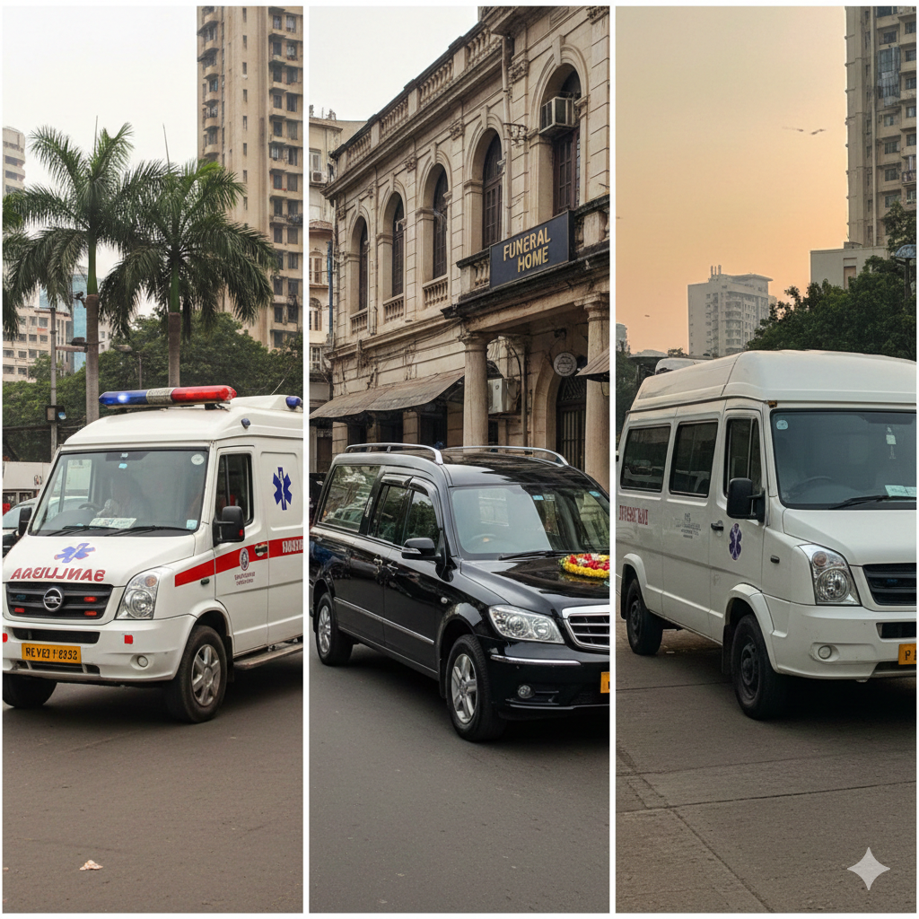 Ambulance Vs Hearse Vs Mortuary Van In Mumbai Which Transport Is Right For Your Needs