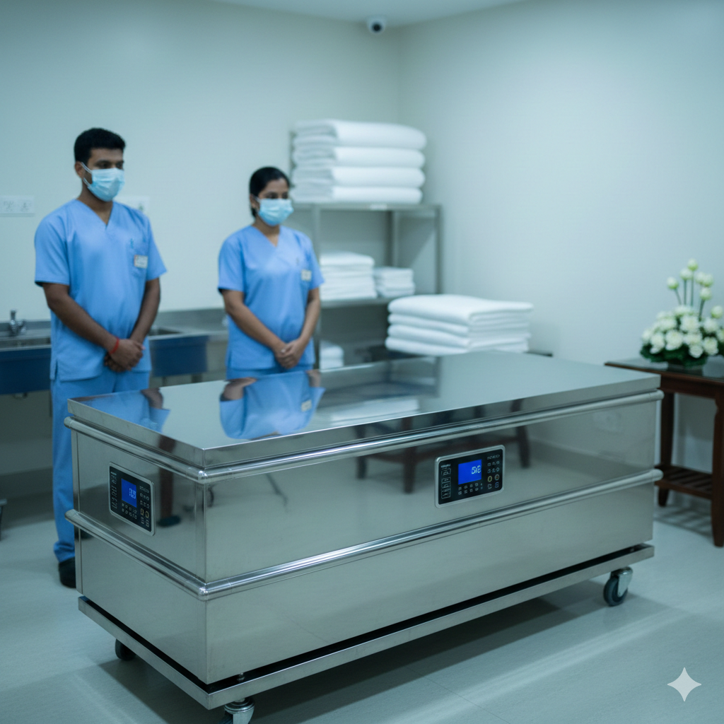 Dead Body Freezer Box Services in Delhi – Reliable & Dignified Preservation Support